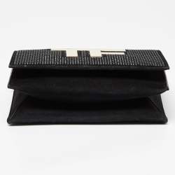 Tom Ford Black Suede Crystal Embellished TF Shoulder Bag