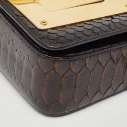 Pre Owned Tom Ford Black Python Natalia Chain Bag