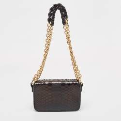 Pre Owned Tom Ford Black Python Natalia Chain Bag