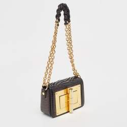 Pre Owned Tom Ford Black Python Natalia Chain Bag