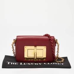 Pre Owned Tom Ford Red Leather Natalia Chain Shoulder Bag