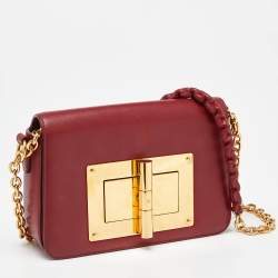 Pre Owned Tom Ford Red Leather Natalia Chain Shoulder Bag