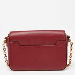 Pre Owned Tom Ford Red Leather Natalia Chain Shoulder Bag