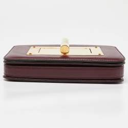 Pre Owned Tom Ford Burgundy Leather Small Natalia Crossbody Bag