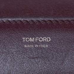 Pre Owned Tom Ford Burgundy Leather Small Natalia Crossbody Bag
