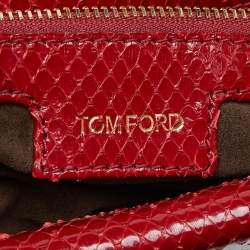 Tom Ford Red Python Carine Flap Shoulder Bag