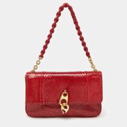Tom Ford Red Python Carine Flap Shoulder Bag
