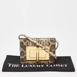 Pre Owned Tom Ford Beige Snakeskin Small Natalia Crossbody Bag
