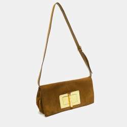 Tom Ford Olive Green Suede Natalia Convertible Clutch