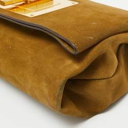 Tom Ford Olive Green Suede Natalia Convertible Clutch