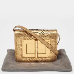 Tom Ford Gold Python Small Natalia Crossbody Bag