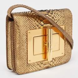 Tom Ford Gold Python Small Natalia Crossbody Bag