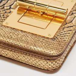 Tom Ford Gold Python Small Natalia Crossbody Bag