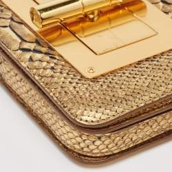 Tom Ford Gold Python Small Natalia Crossbody Bag