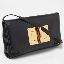 Tom Ford Black Leather Natalia Convertible Clutch