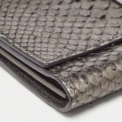 Tom Ford Metallic Grey Python Chain Clutch