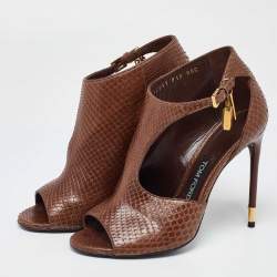 Tom Ford Brown Python Peep Toe Pumps Pumps Size 38