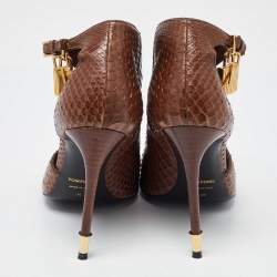 Tom Ford Brown Python Peep Toe Pumps Pumps Size 38