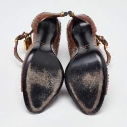 Tom Ford Brown Python Peep Toe Pumps Pumps Size 38