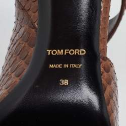 Tom Ford Brown Python Peep Toe Pumps Pumps Size 38