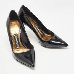 Pre Owned Tom Ford Black Patent Leather Pointed Toe Pumps Size 35