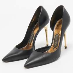 Pre Owned Tom Ford Black Leather D'Orsay Pumps Size 36