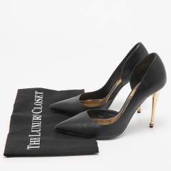 Pre Owned Tom Ford Black Leather D'Orsay Pumps Size 36