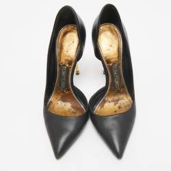 Pre Owned Tom Ford Black Leather D'Orsay Pumps Size 36