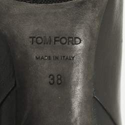 Tom Ford Black Leather Knee Length Boots Size 38