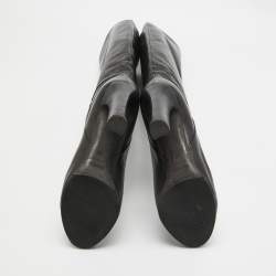Tom Ford Black Leather Knee Length Boots Size 38