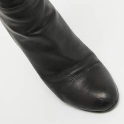 Tom Ford Black Leather Knee Length Boots Size 38