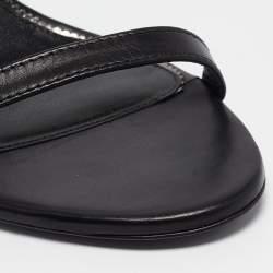 Tom Ford Black Leather Padlock Ankle Wrap Sandals 40