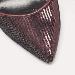 Tom Ford Purple Satin and Sequins Ankle Strap Pumps Size 38