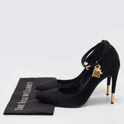 Tom Ford Black Suede Padlock Mary Jane Pumps Size 42