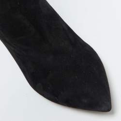 Tom Ford Black Suede Lock Strap Knee Length Boots Size 39