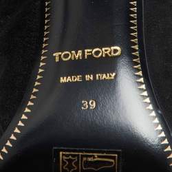 Tom Ford Black Suede Lock Strap Knee Length Boots Size 39