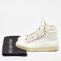Tom Ford White Leather Russell High Top Sneakers Size 37