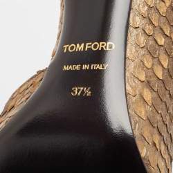 Tom Ford Brown Python Leather D'orsay Pumps Size 37.5