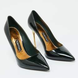 Tom Ford Green Patent Leather Pointed Toe Pumps Size 41