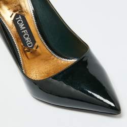 Tom Ford Green Patent Leather Pointed Toe Pumps Size 41