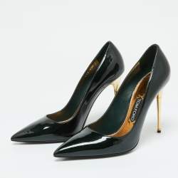 Tom Ford Green Patent Leather Pointed Toe Pumps Size 41