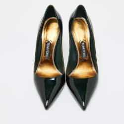 Tom Ford Green Patent Leather Pointed Toe Pumps Size 41
