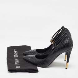 Tom Ford Black Python Leather Padlock Pumps Size 41