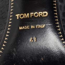 Tom Ford Black Python Leather Padlock Pumps Size 41