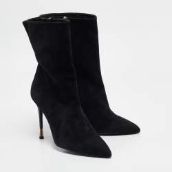 Tom Ford Black Suede Ankle Length Boots Size 39