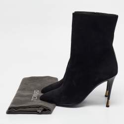 Tom Ford Black Suede Ankle Length Boots Size 39