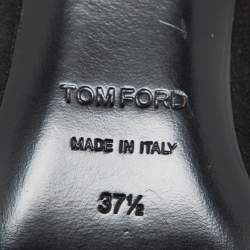 Pre Owned Tom Ford Black Suede Padlock Slingback Pumps Size 37.5