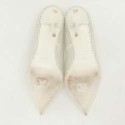 Pre Owned Tom Ford White Perforated Leather Pumps Size 37.5