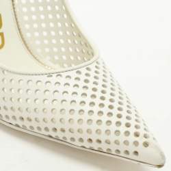 Pre Owned Tom Ford White Perforated Leather Pumps Size 37.5