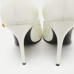 Tom Ford Off White Patent Leather Pointed Toe Pumps Size 39